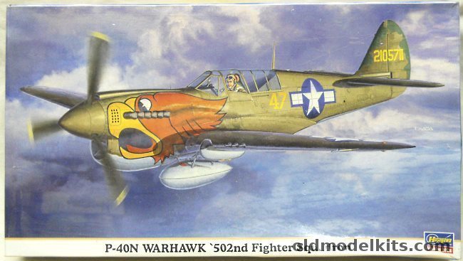 Hasegawa 1/48 P-40N Warhawk 502nd Fighter Squadron With Parrot Head Nose Art, 09769 plastic model kit